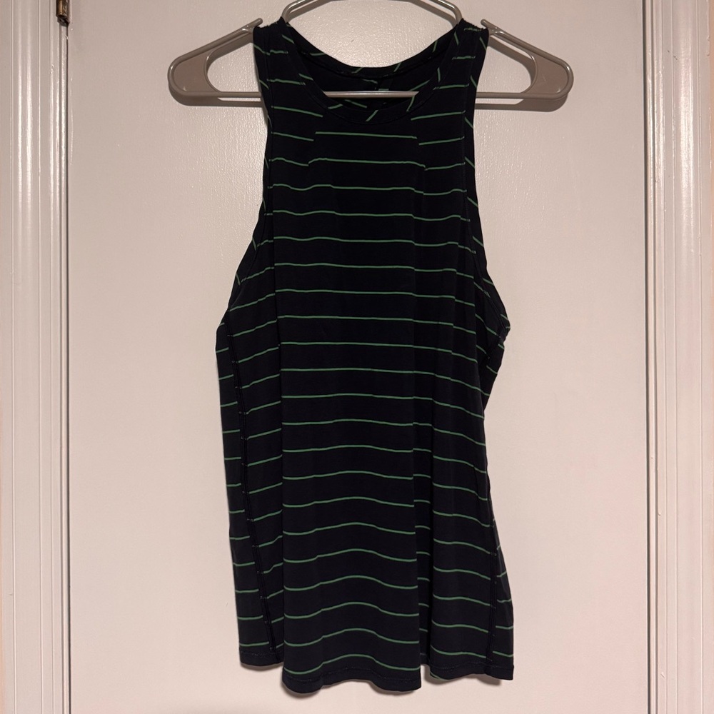 Lululemon Striped Black and Green Women's Tank Top